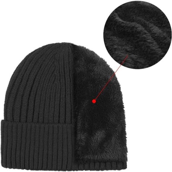 3-in-1 Thermal Winter Gear Set – Touchscreen Gloves, Ribbed Knit Scarf - Picture 4 of 8